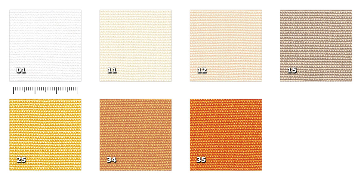 ARL - Light Reps 300 cm 01. bianco11. panna12. avorio15. beige25. giallo34. arancione chiaro35. arancione