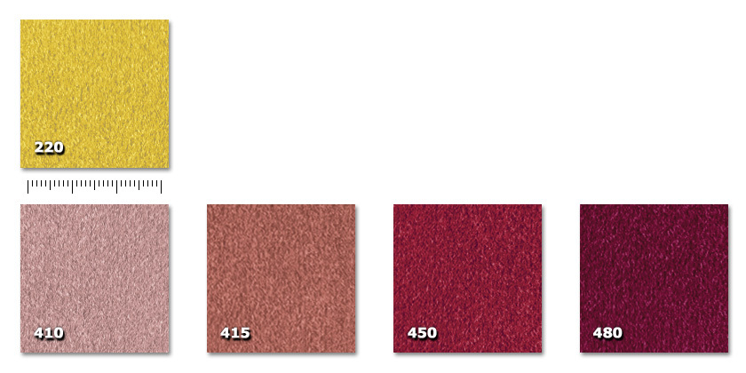 FFE - Fedora 220. giallo oro410. rosa antico415. rosa antico scuro450. rosso480. bordeaux