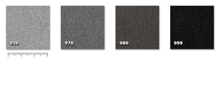 FFE - Fedora 920. gris claro970. gris980. gris oscuro999. negro