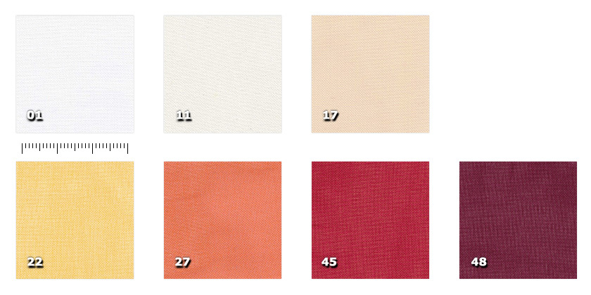 EVA300P - Aurora largeur 300 cm 01. blanc11. crme17. beige22. jaune27. orange45. rouge48. bordeaux